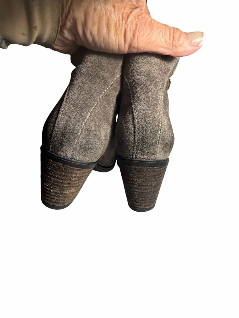 Taos Dille Suede Ankle Booties in Taupe Made in Potugal - Women 11